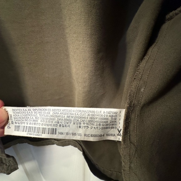 Zara Cropped Olive Green Jacket Butterfly Embroidery - Picture 10 of 10